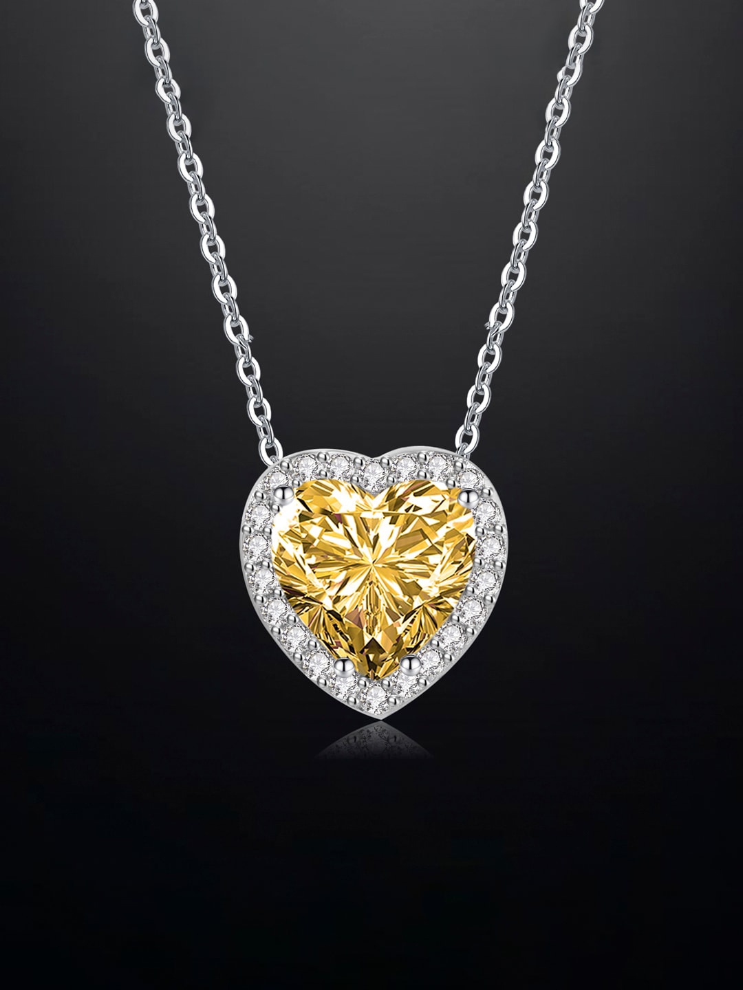 

Designs & You Silver-Plated Cubic Zirconia Studded Heart Pendant