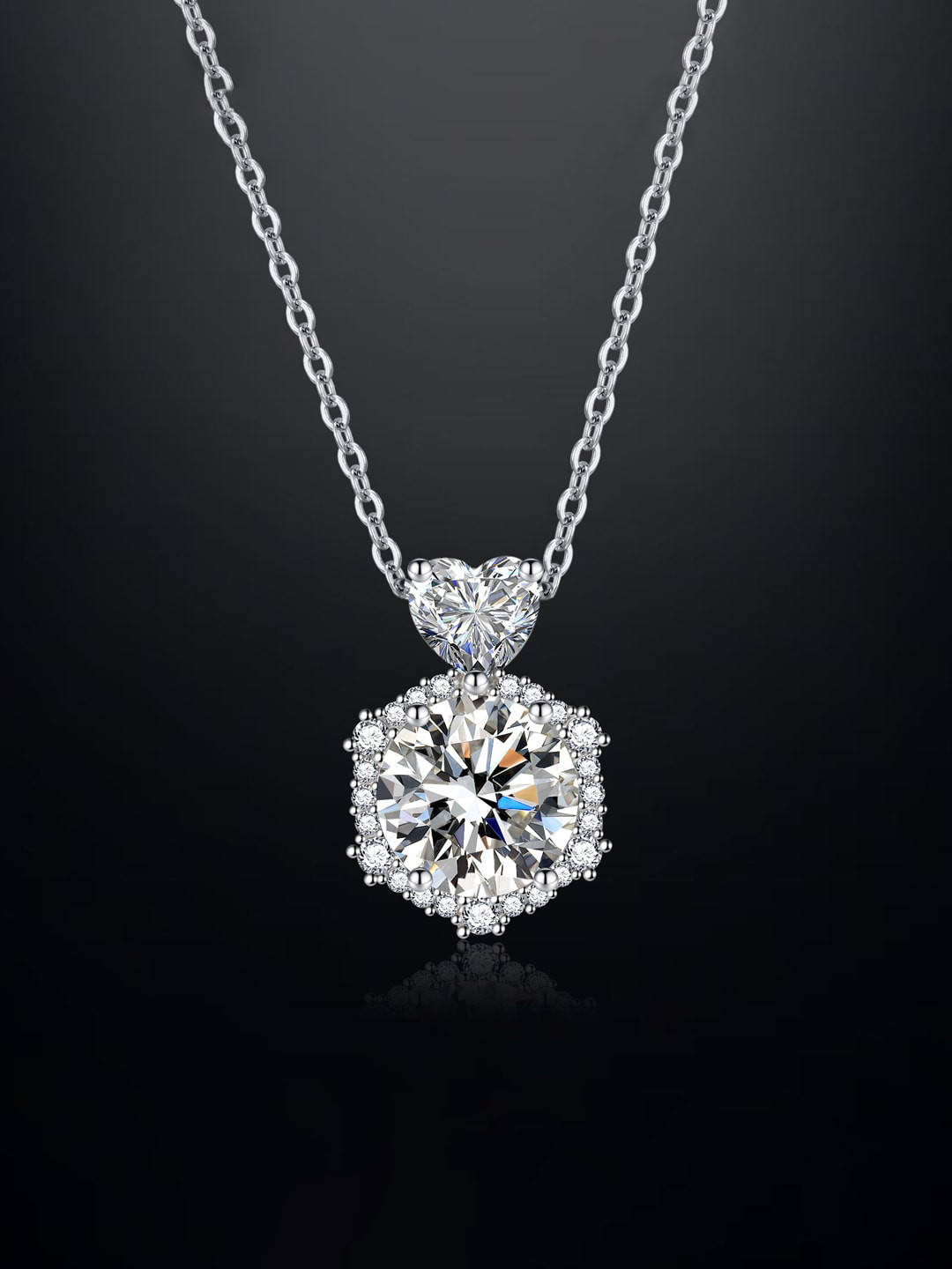 

Designs & You Silver-Plated CZ-Studded Pendant With Chain