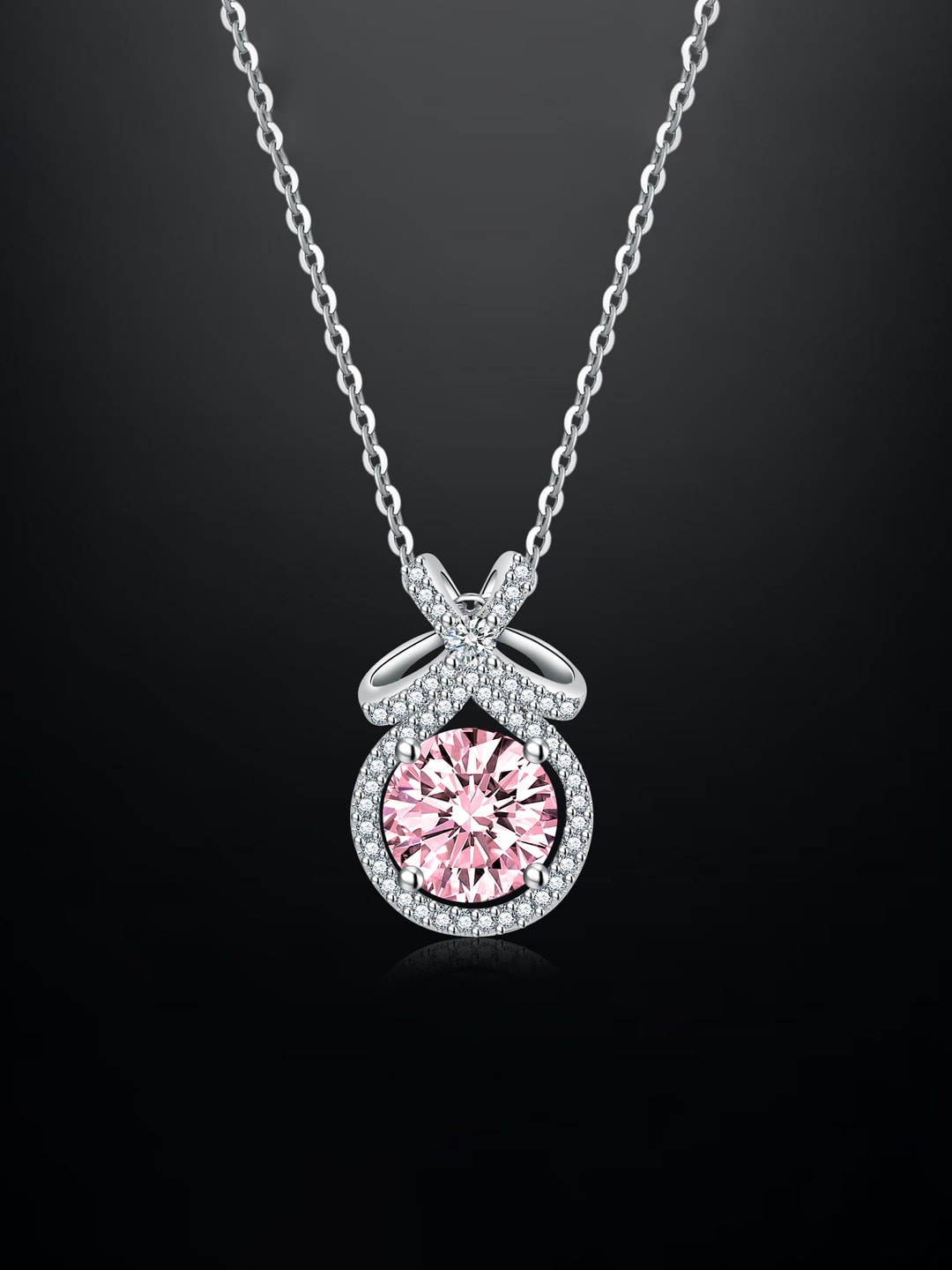 

Designs & You Silver-Plated CZ-Studded Round Pendant