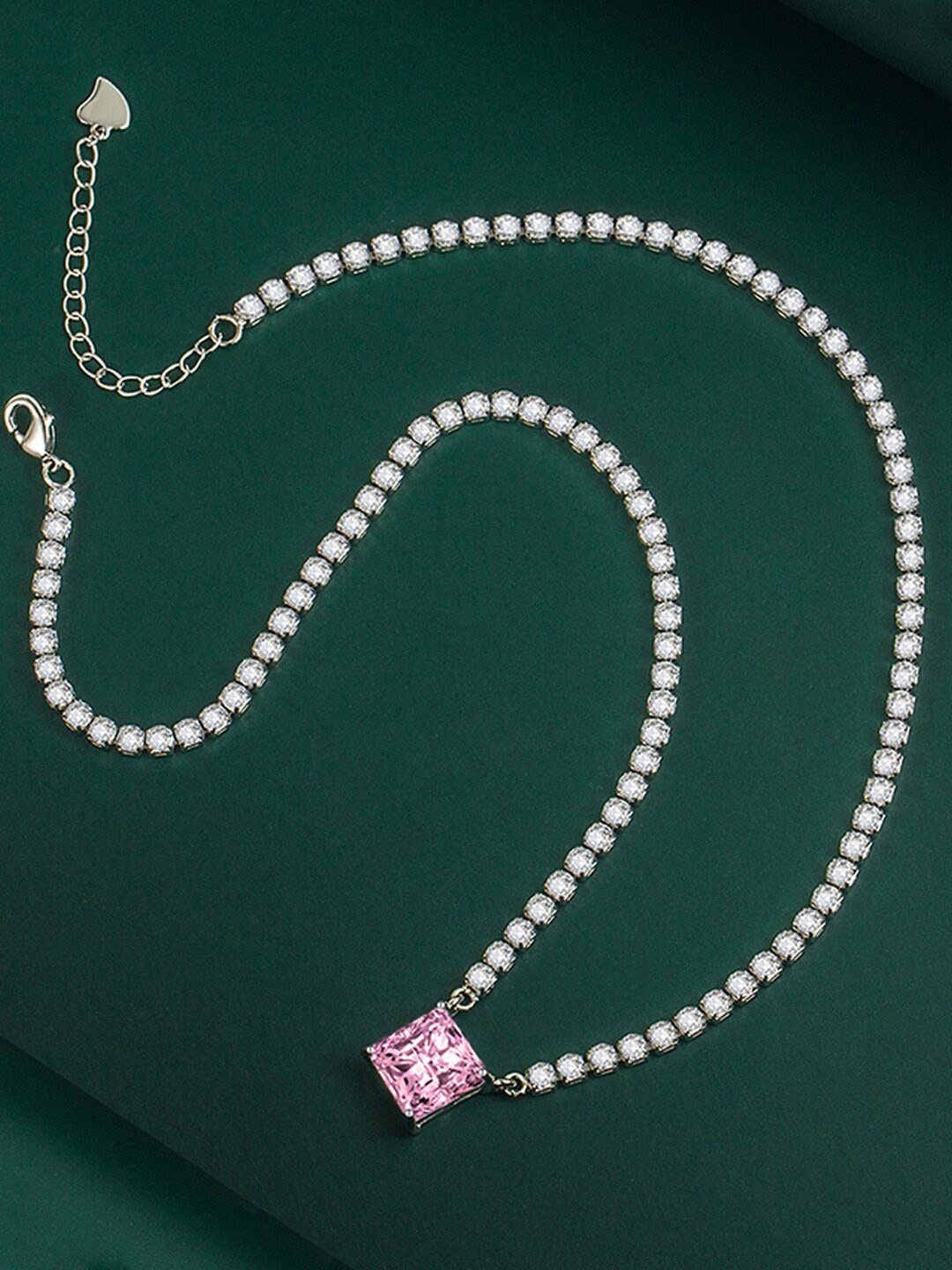 

Designs & You Silver-Plated Cubic Zirconia Studded Chain