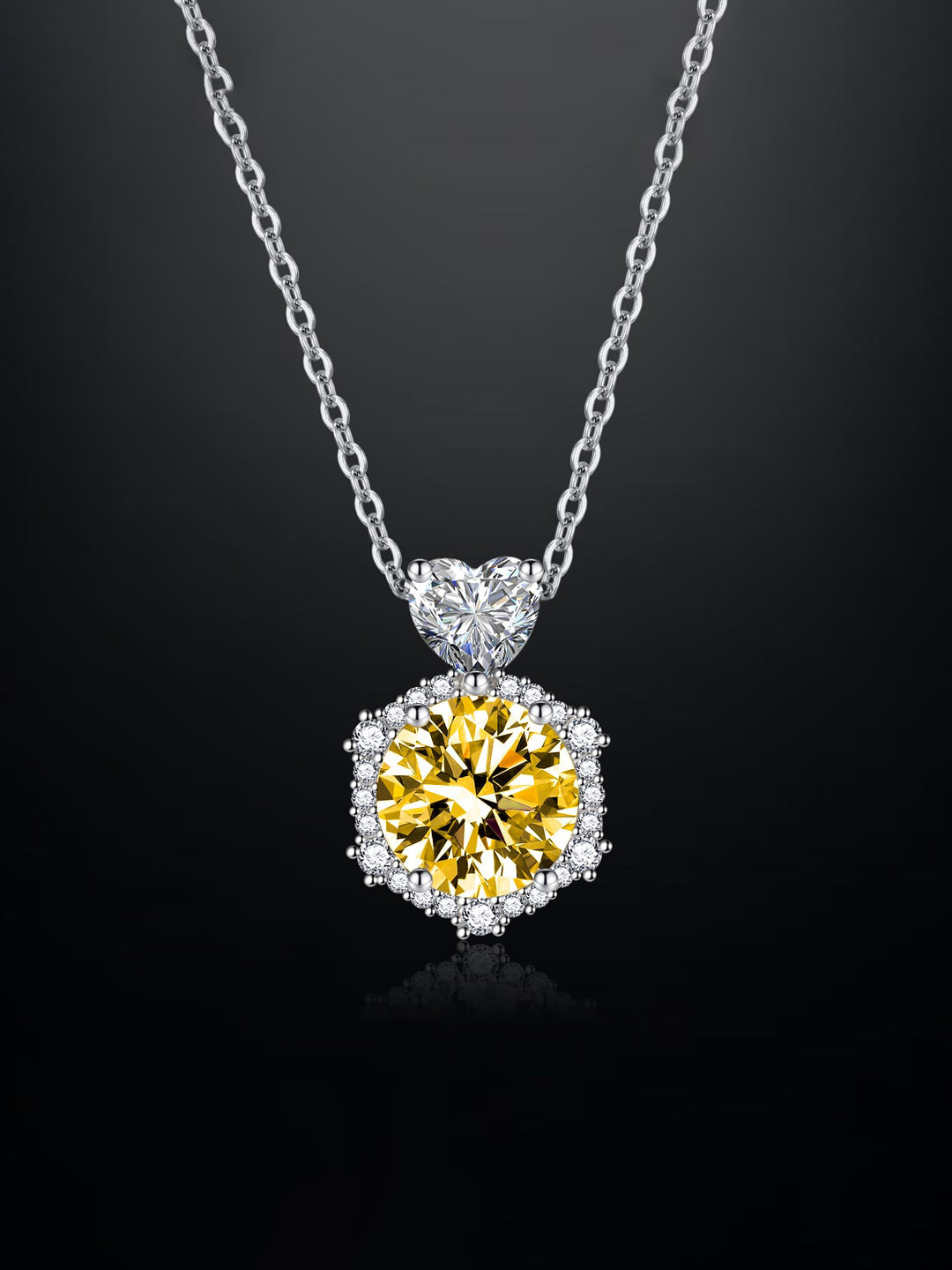 

Designs & You Silver-Plated CZ-Studded Pendant With Chain