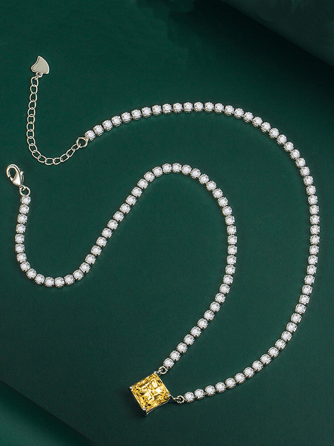 

Designs & You Silver-Plated Cubic Zirconia Studded Chain