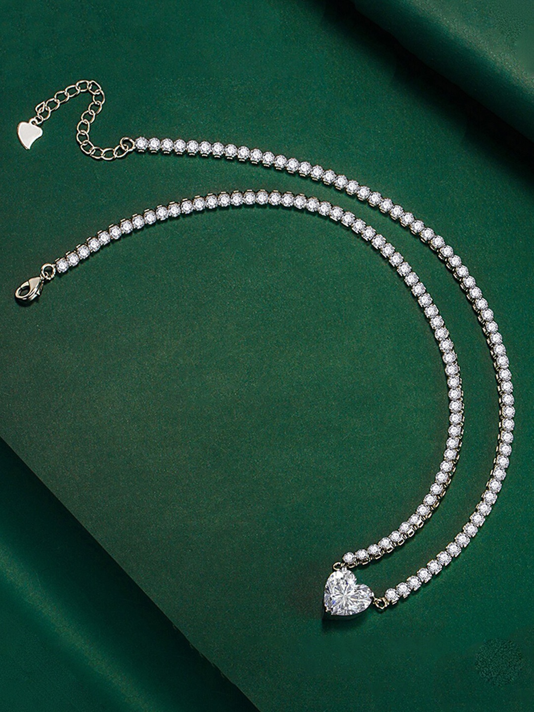 

Designs & You Silver Plated Cubic Zirconia Studded Chain