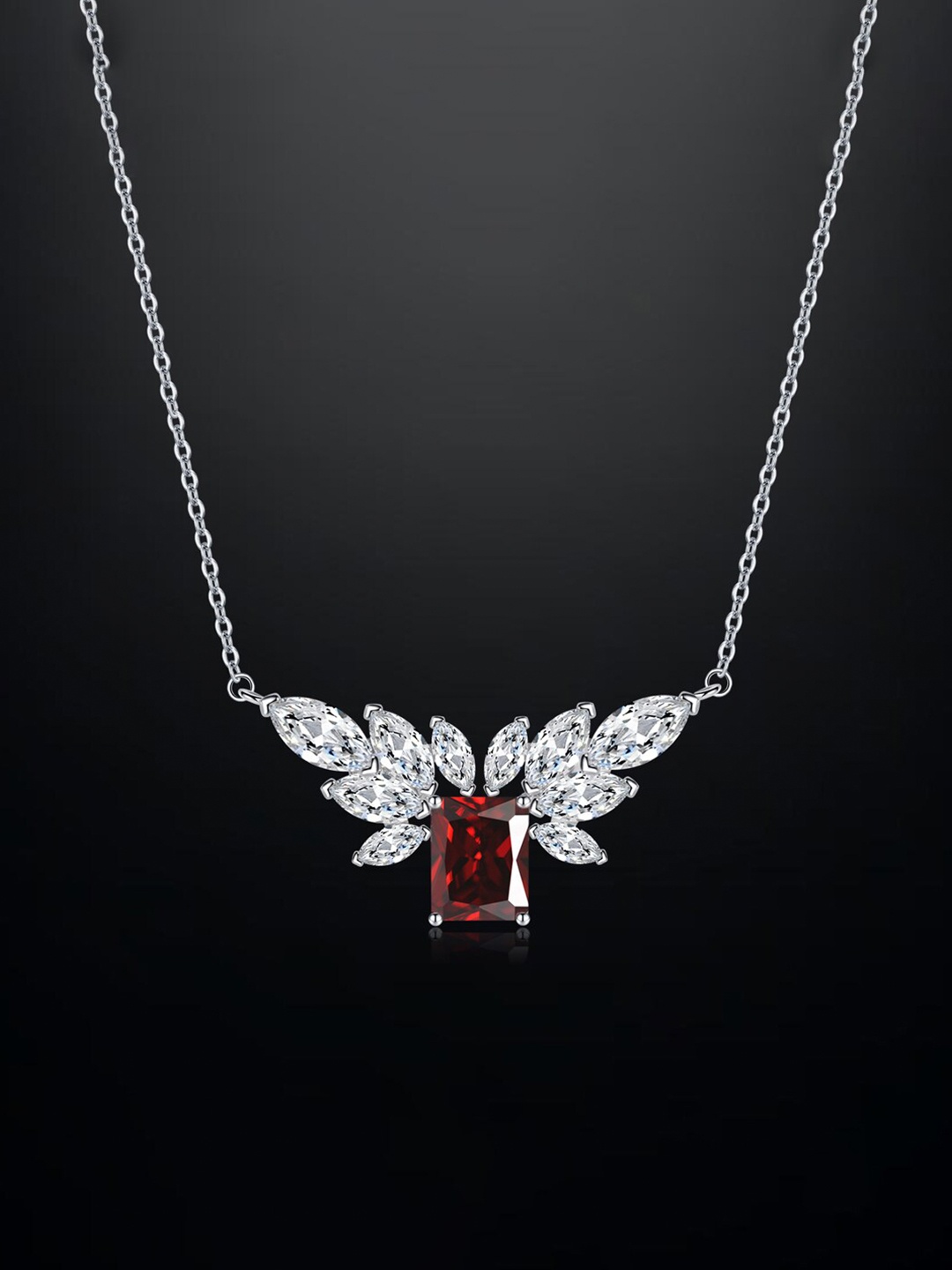 

Designs & You Silver-Toned & White Brass Silver-Plated Necklace