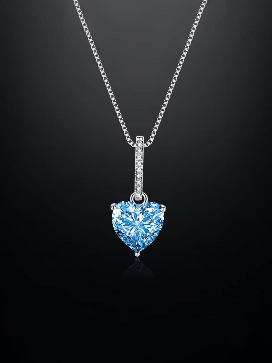 

Designs & You Silver-Plated CZ-Studded Heart Pendant With Chain