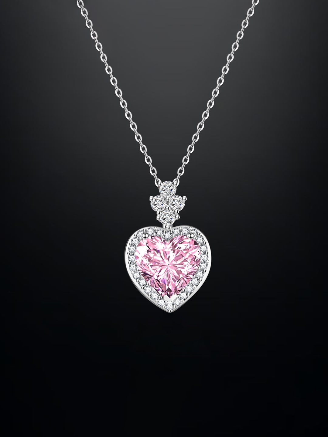 

Designs & You Silver-Plated CZ-Studded Pendant With Chain