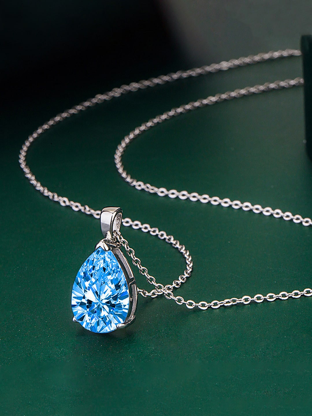 

Designs & You Silver-Plated CZ-Studded Pendant With Chain