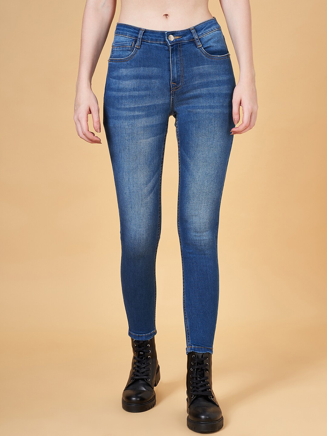 

SF JEANS by Pantaloons Women Skinny Fit Light Fade Cotton Jeans, Blue