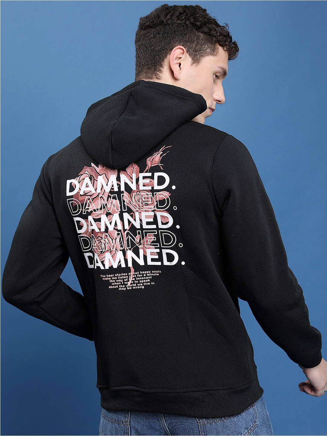 

KETCH Typography Printed Hooded Sweatshirt, Black