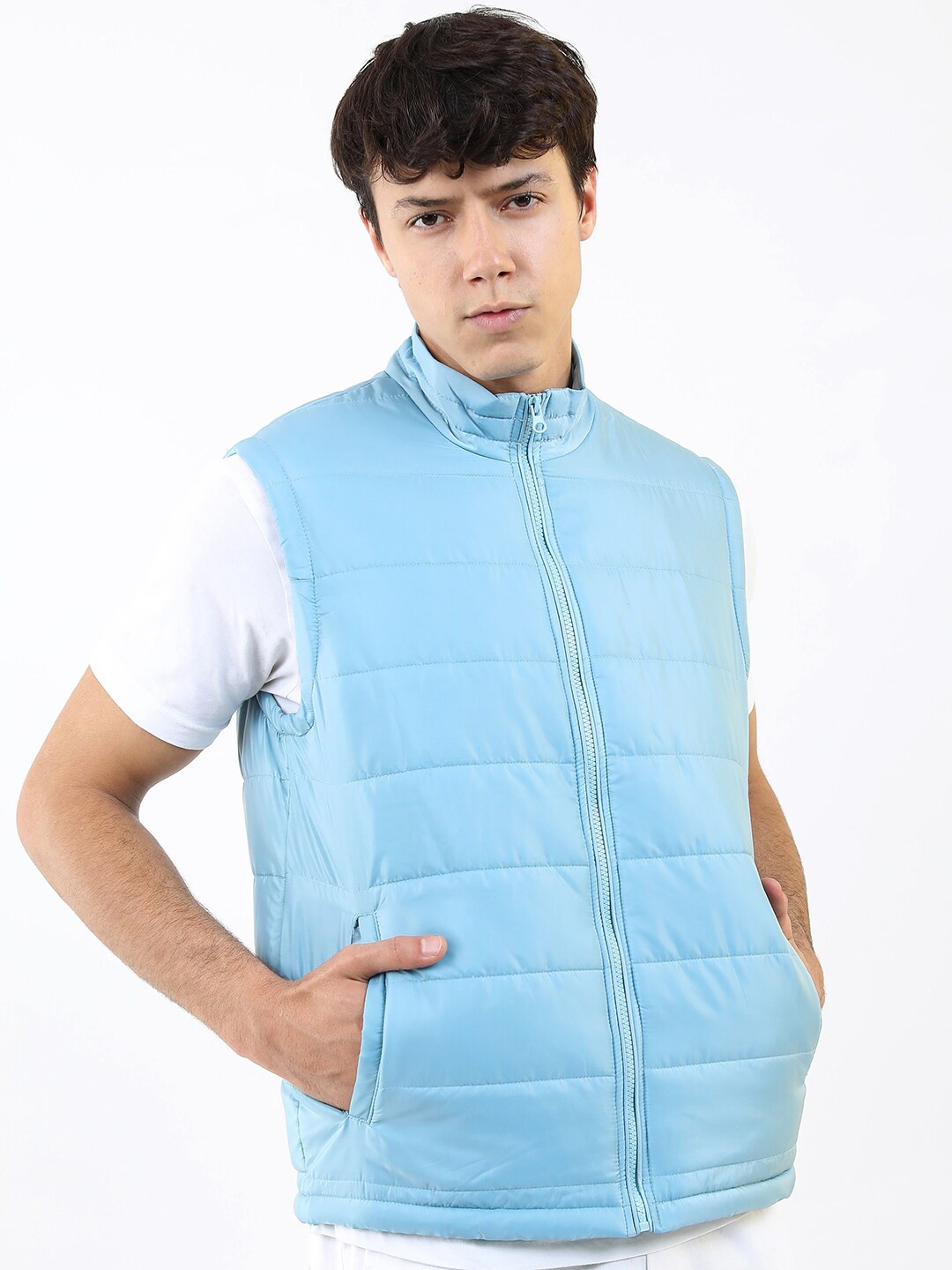 

KETCH Mock Collar Sleeveless Padded Jacket, Blue