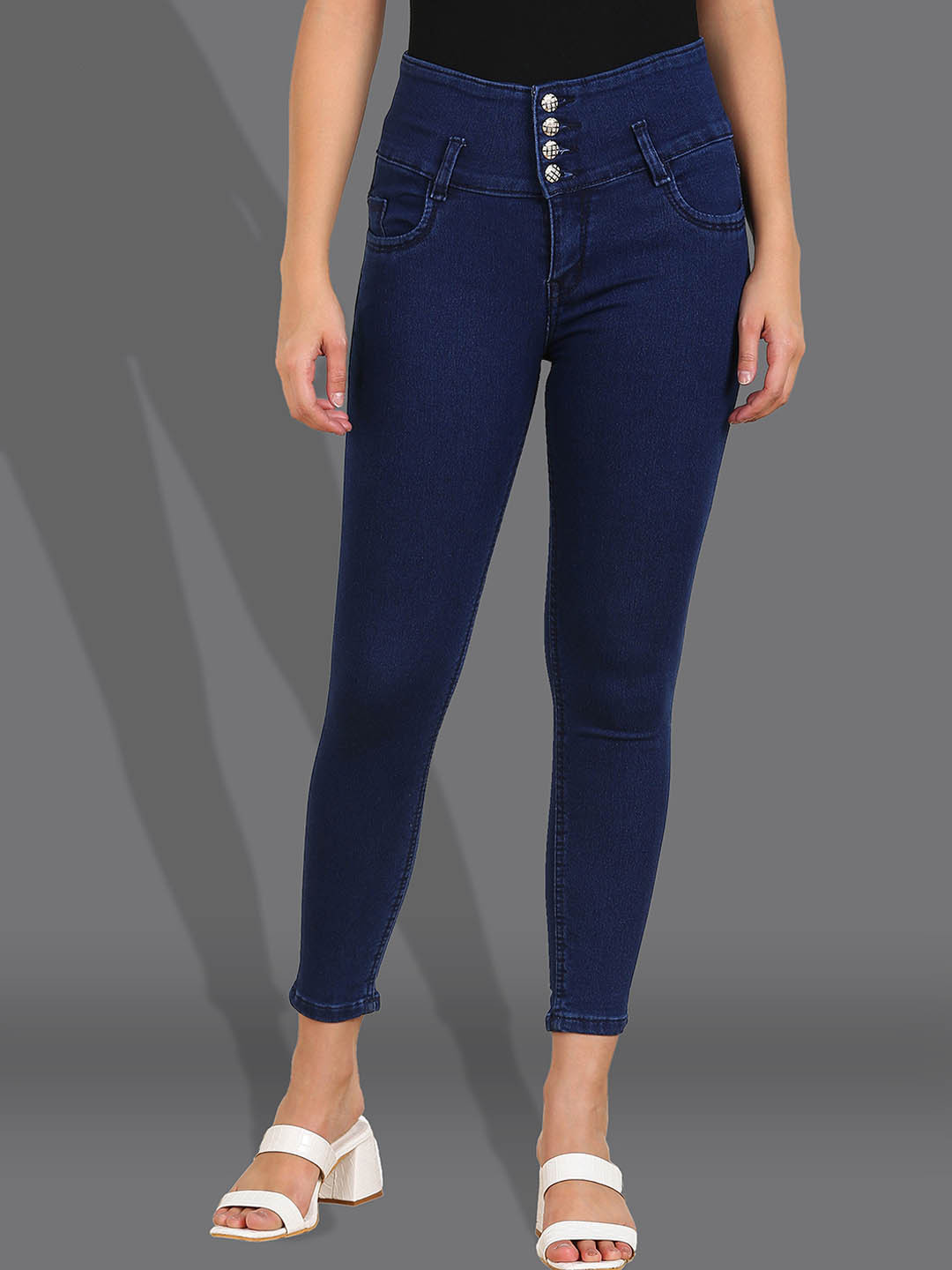 

F2M Women Slim Fit Mid-Rise Stretchable Jeans, Navy blue