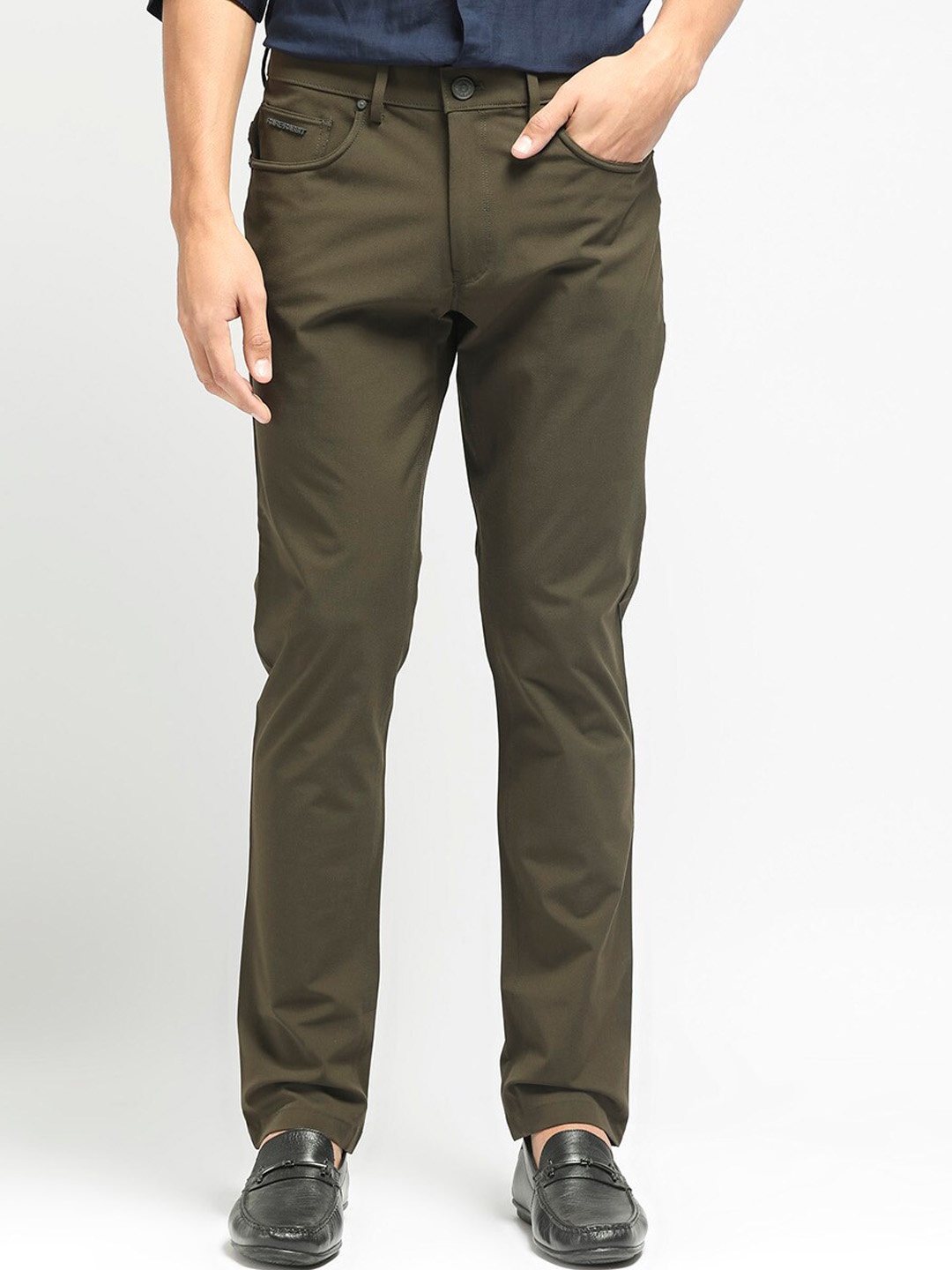 

RARE RABBIT Spark Mid-Rise Slim Fit Trouser, Olive