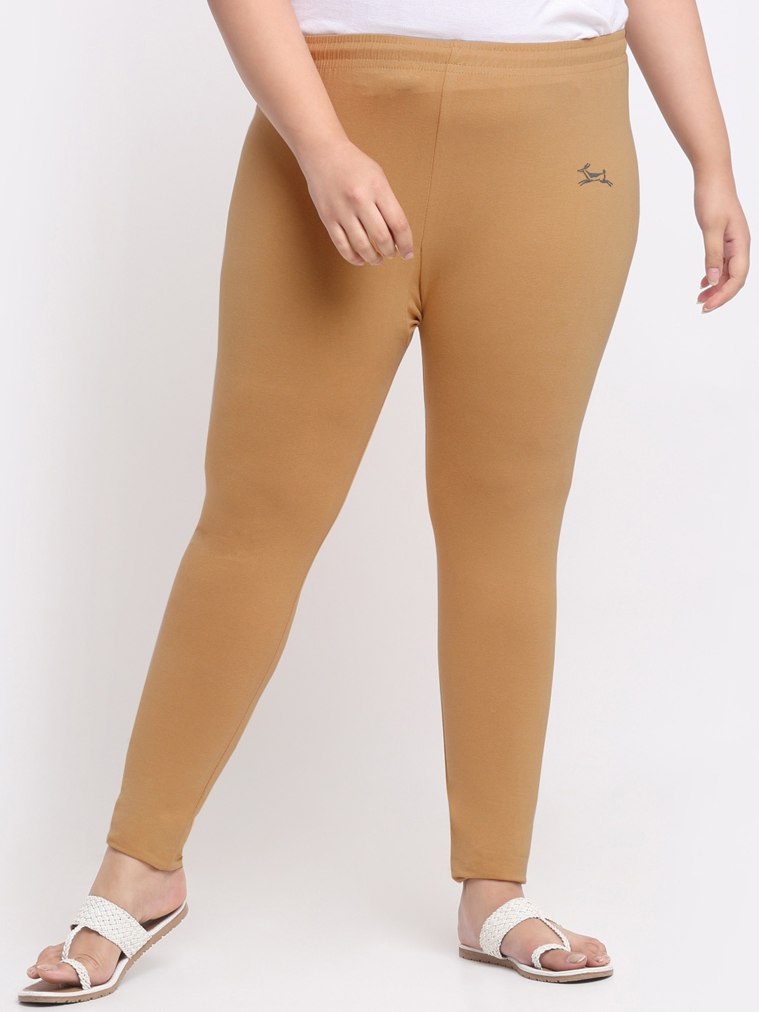 

Trend Level Plus Size Mid-Rise Slim-Fit Ankle-Length Leggings, Beige