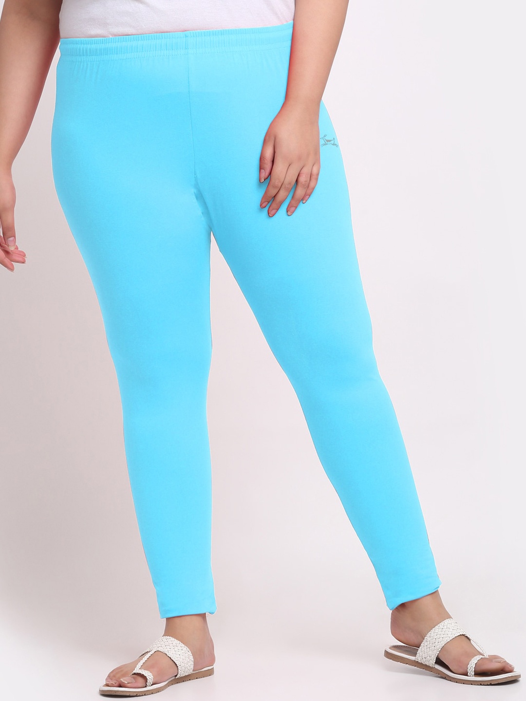 

Trend Level Women Plus Size Mid-Rise Slim-Fit Ankle Length Leggings, Turquoise blue