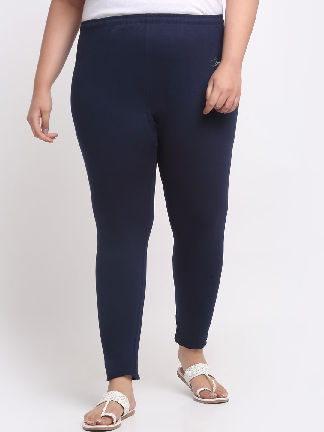 Trend Level Plus Size Mid-Rise Slim-Fit Ankle-Length Leggings, Navy blue