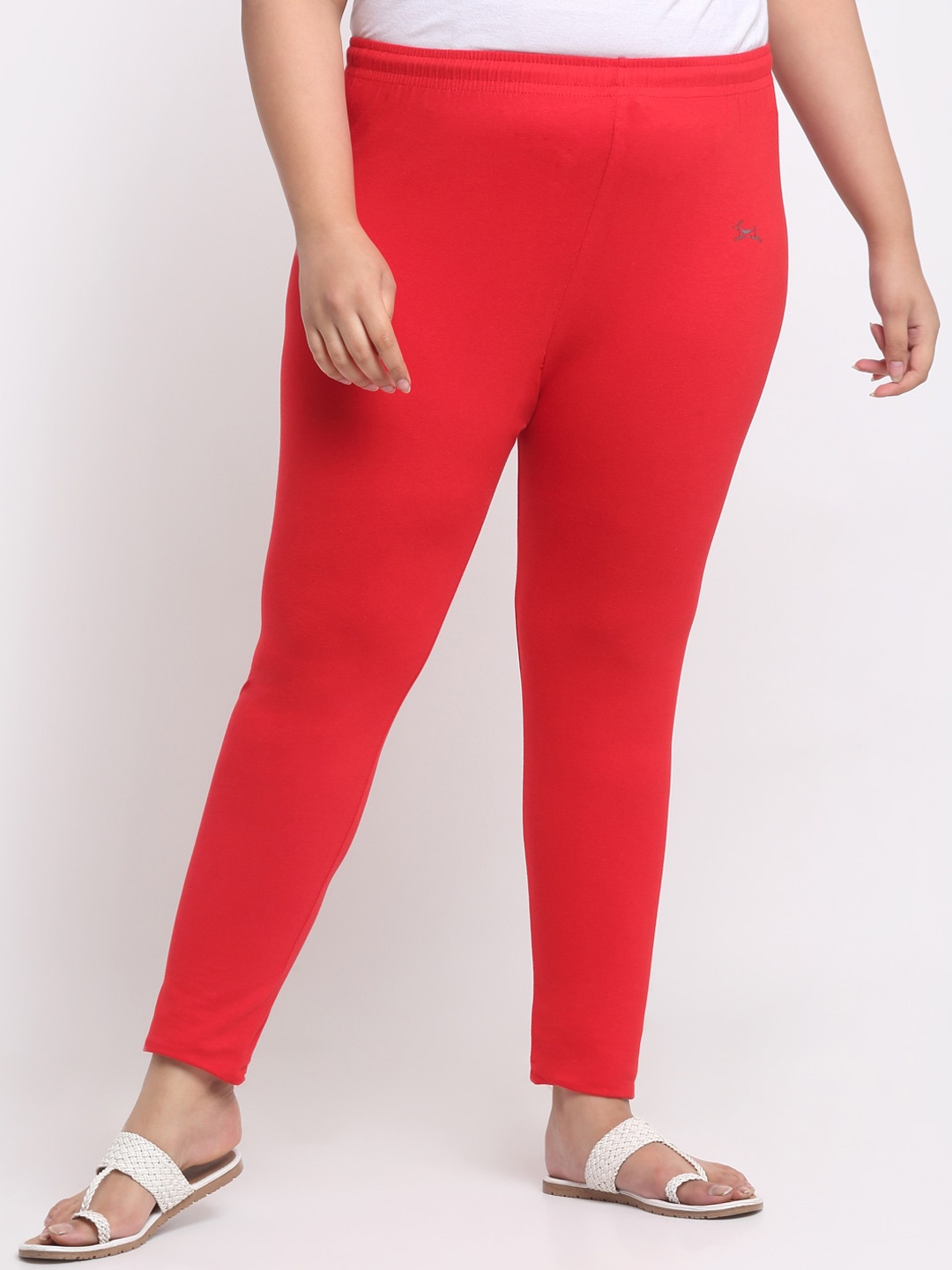 

Trend Level Plus Size Mid-Rise Slim-Fit Ankle-Length Leggings, Red