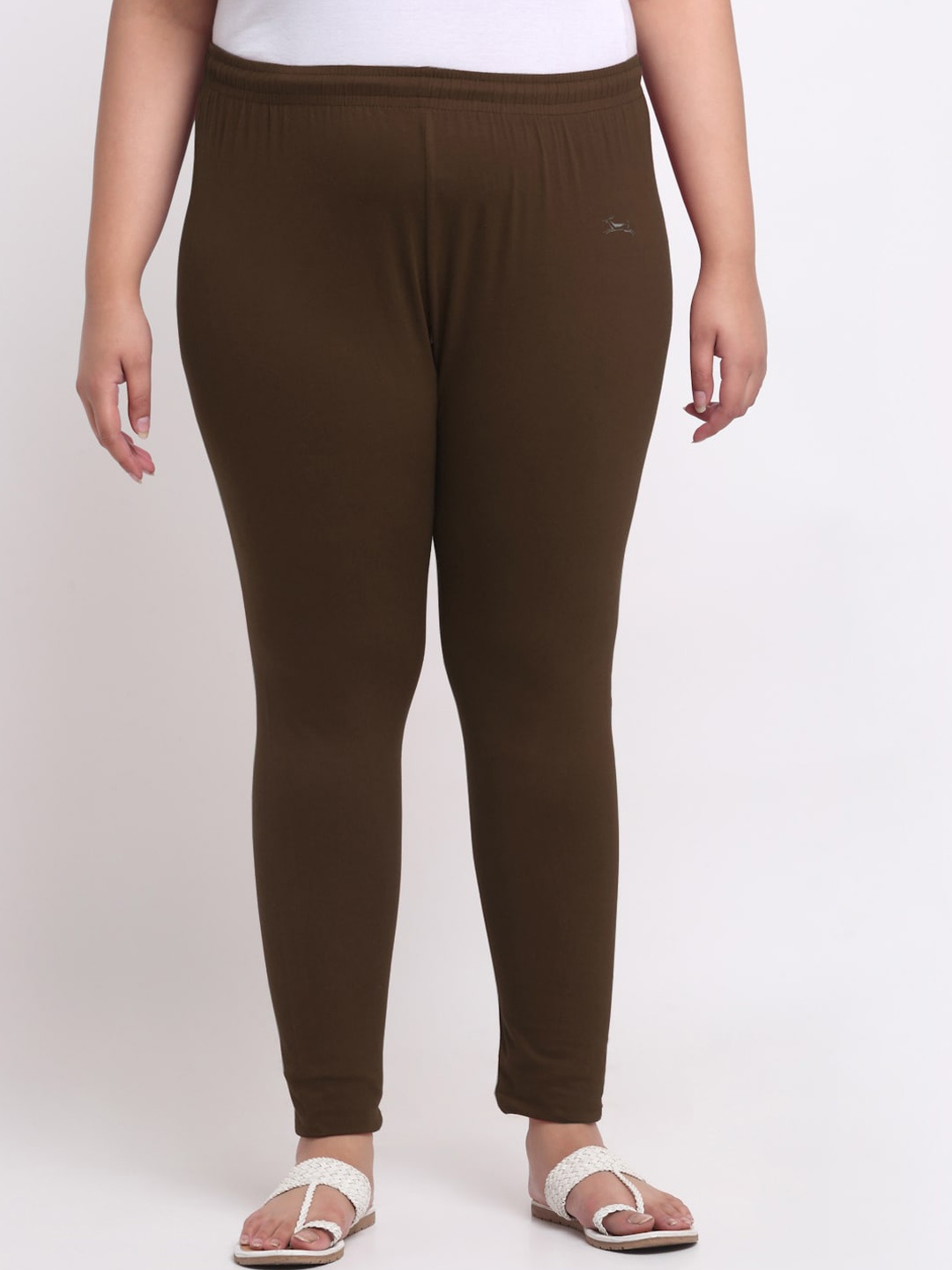 Trend Level Plus Size Mid-Rise Slim-Fit Ankle-Length Leggings, Brown