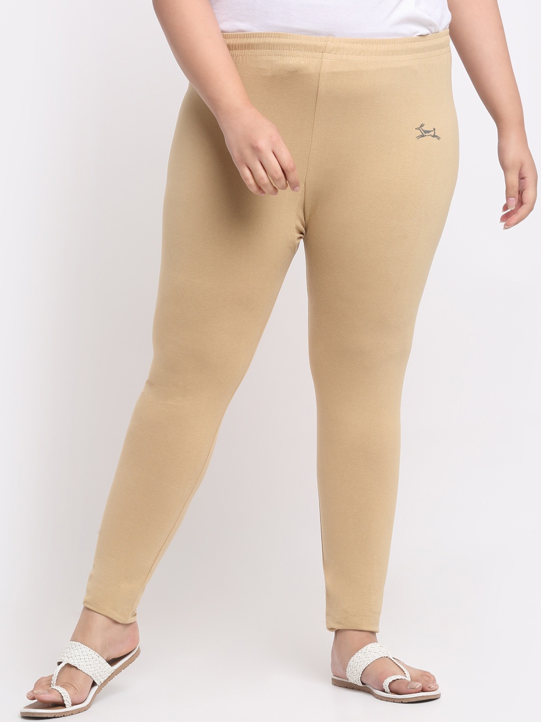 

Trend Level Plus Size Mid-Rise Slim-Fit Ankle-Length Leggings, Beige