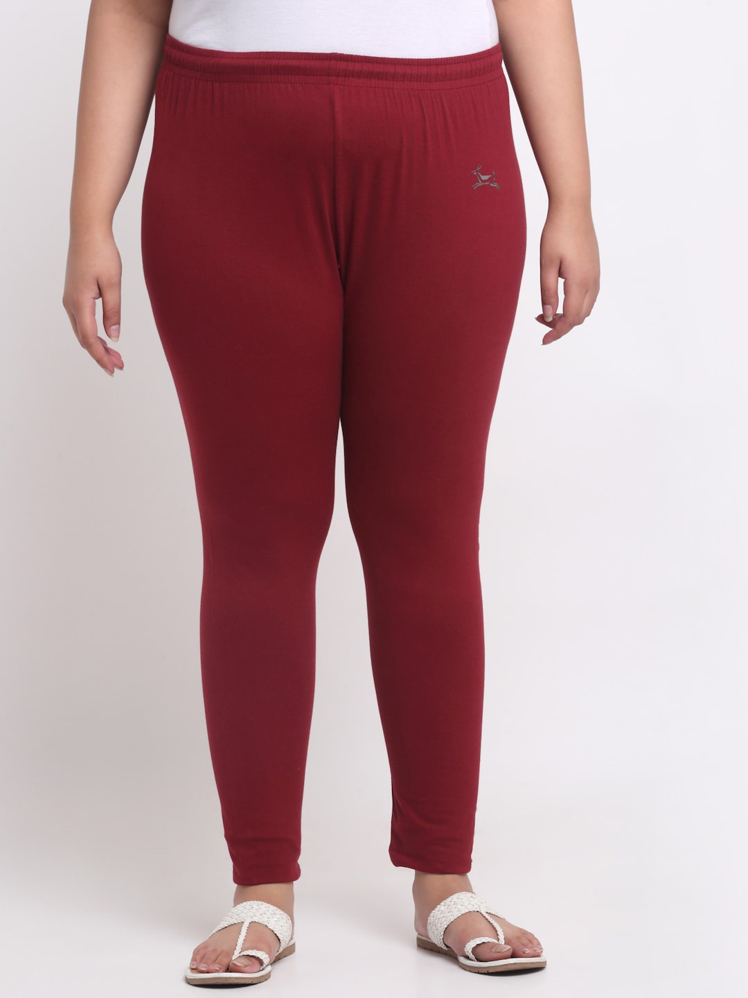 

Trend Level Plus Size Mid-Rise Slim-Fit Ankle-Length Leggings, Burgundy