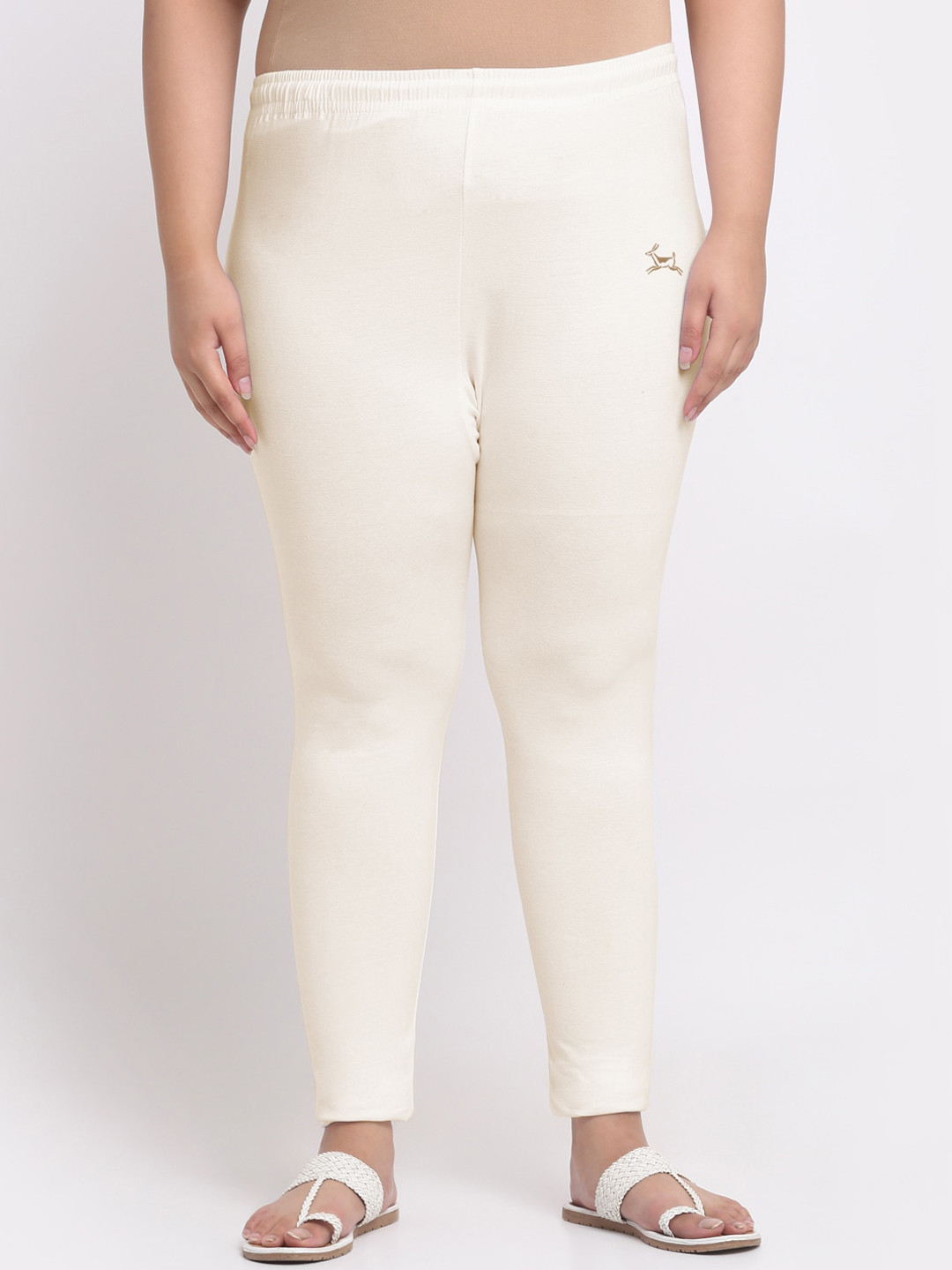 

Trend Level Plus Size Mid-Rise Slim-Fit Ankle-Length Leggings, Off white