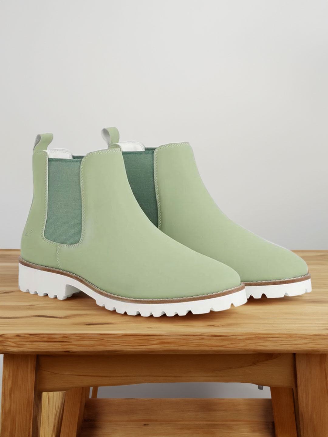 

yoho Women Mid Top Lightweight Chelsea Boots, Lime green