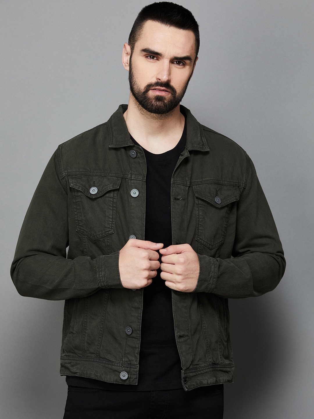 

Forca by Lifestyle Washed Denim Jacket, Olive