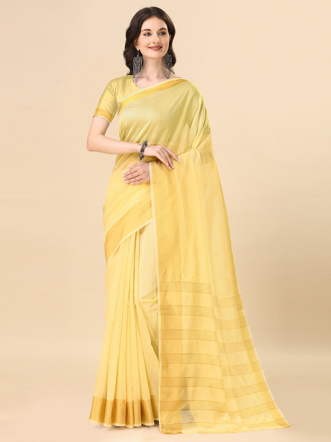

Indian Fashionista Dupion Silk Saree, Yellow