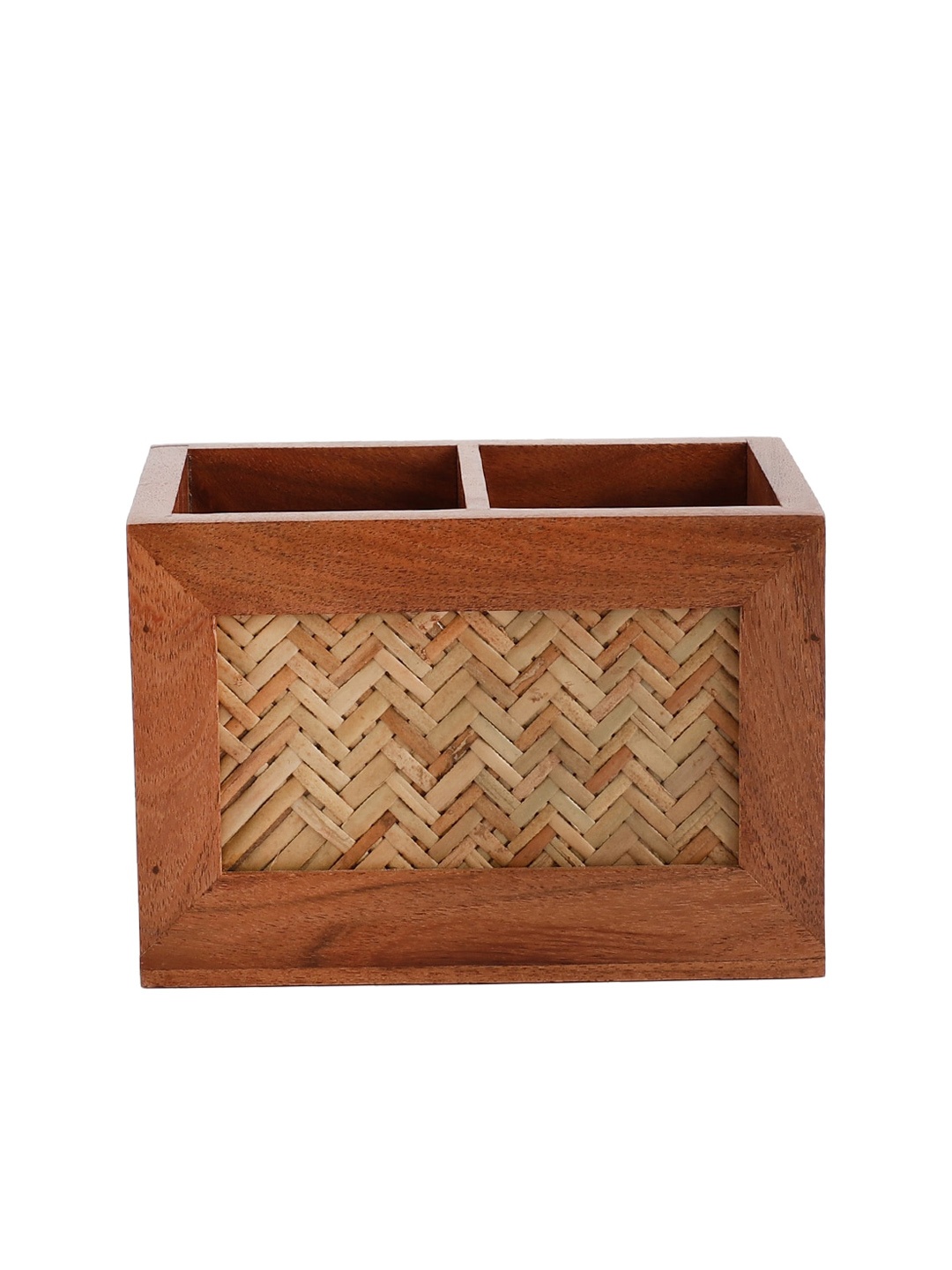 

VarEesha Hand Crafted Bamboo Wood Pen Holder, Brown