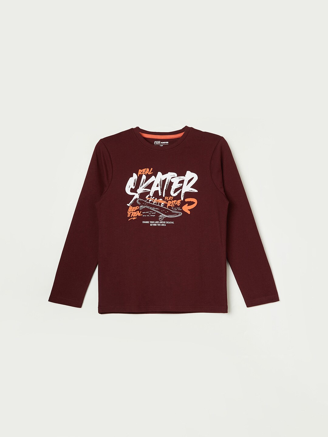 

Fame Forever by Lifestyle Boys Typography Printed Pure Cotton T-shirt, Red