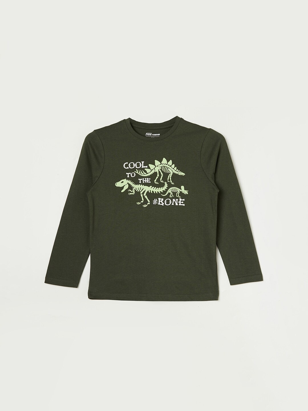 

Fame Forever by Lifestyle Boys Dinosaur T Shirt, Olive
