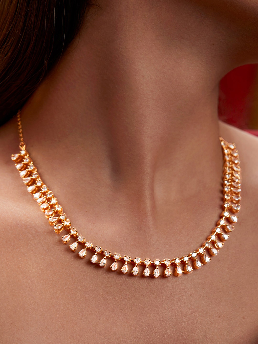 

MINUTIAE Gold-Plated Crystal Studded Necklace