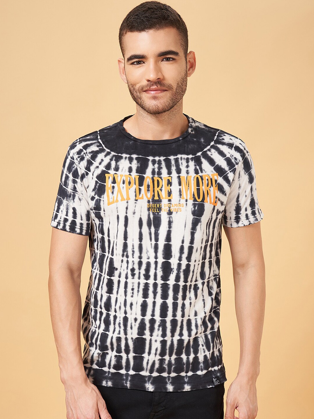 

People Typography Printed Slim Fit T-shirt, Black