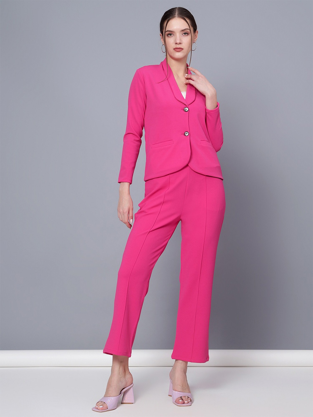 

Golden Kite Regular Fit Single Breasted 2 Piece Blazer & Trouser, Fuchsia