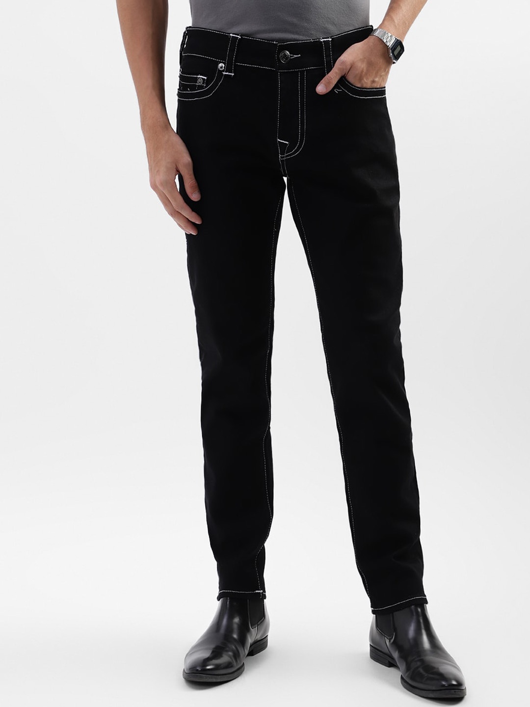 

True Religion Men Sn Rocco Slim Fit Black Mid Rise Jeans
