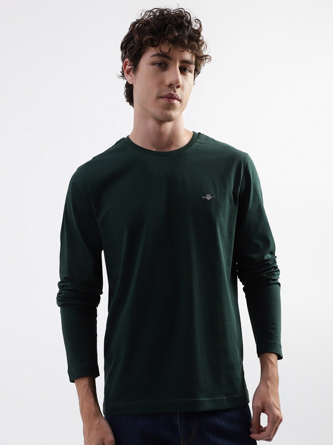 

GANT Long Sleeves Pure Cotton T-shirt, Green