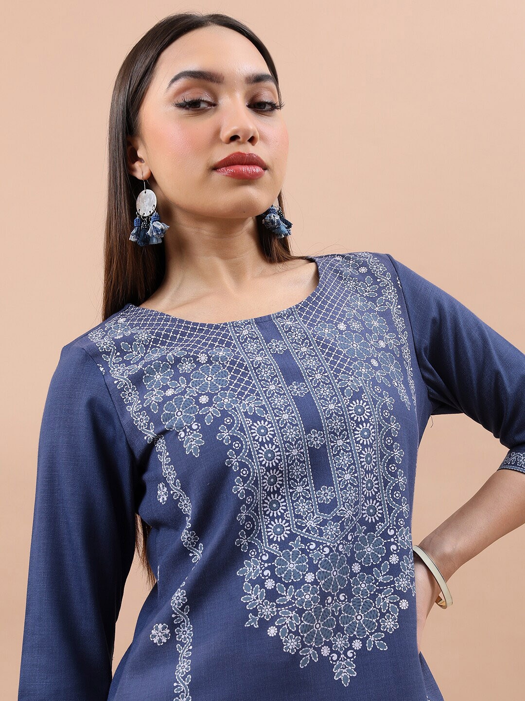 

KETCH Ethnic Motifs Printed Kurta, Blue