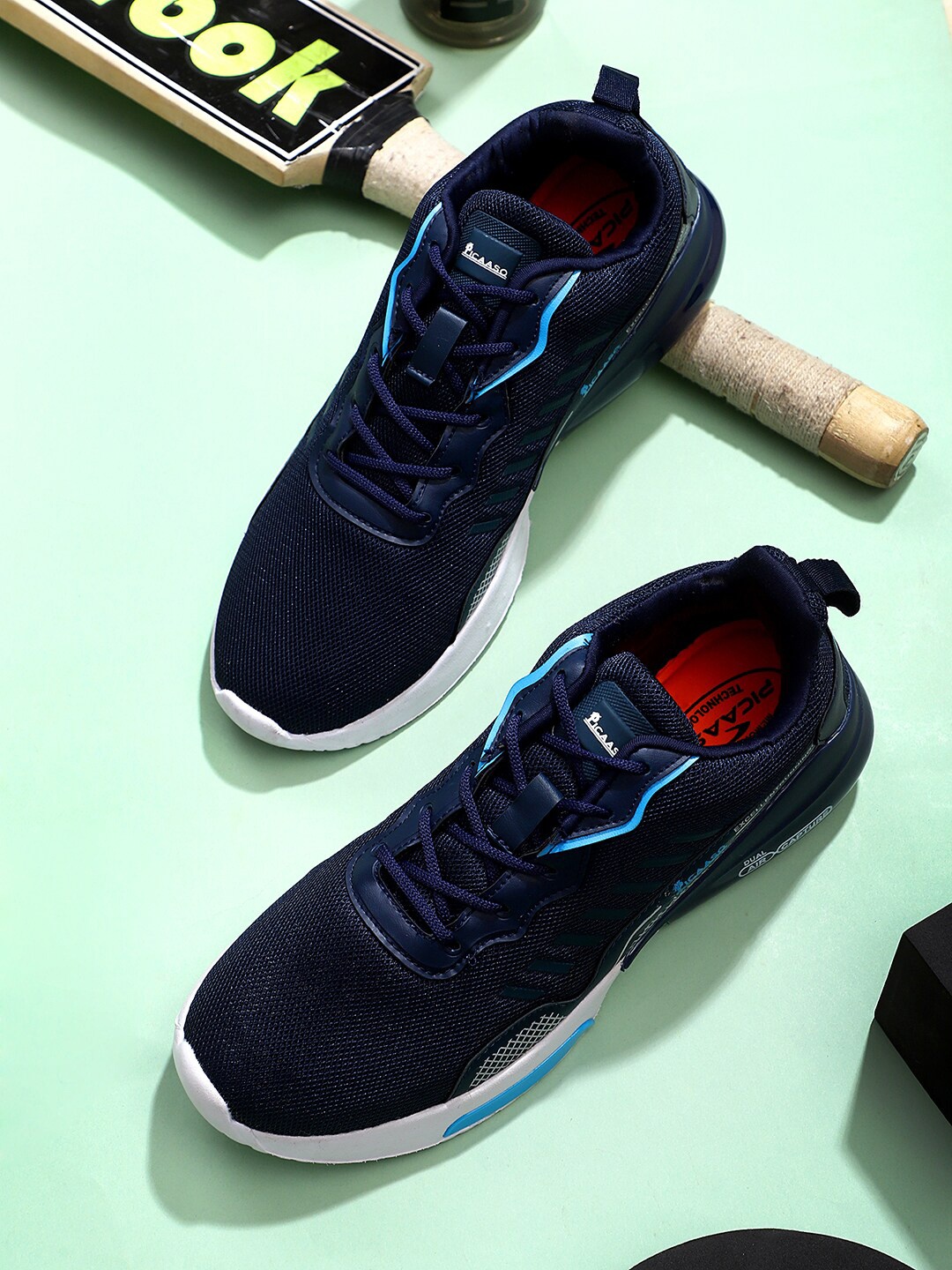

PICAASO Men Reflector Lace-Up Running Shoes, Navy blue