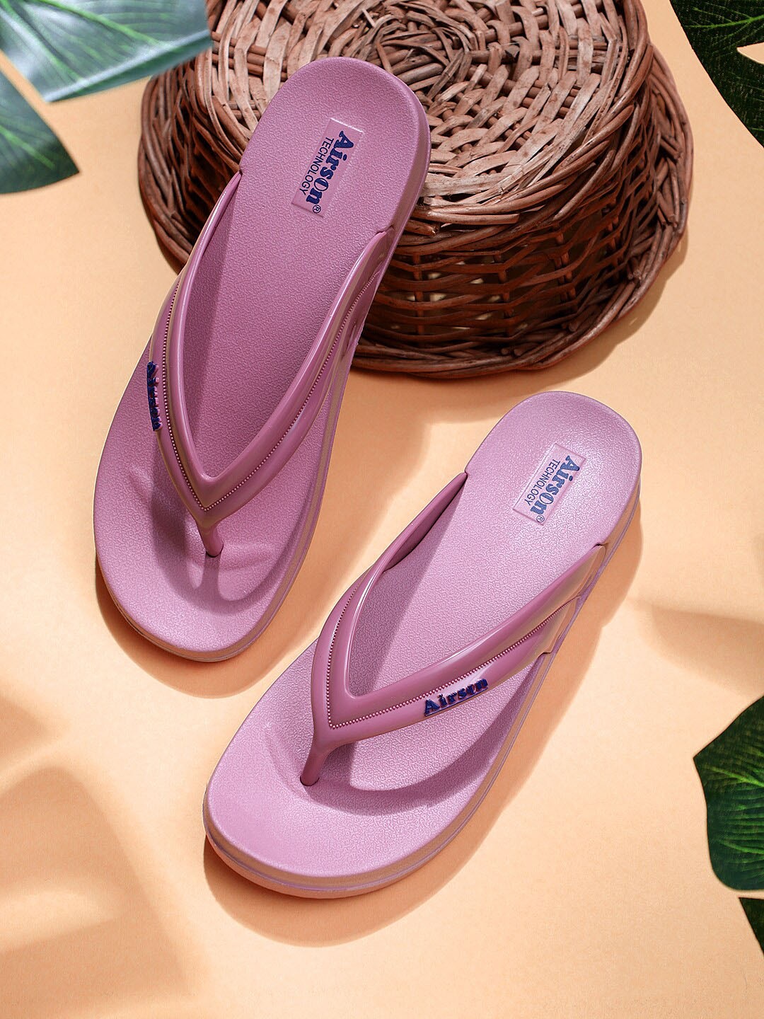 

Airson Women Slip-On Thong Flip-Flops, Pink