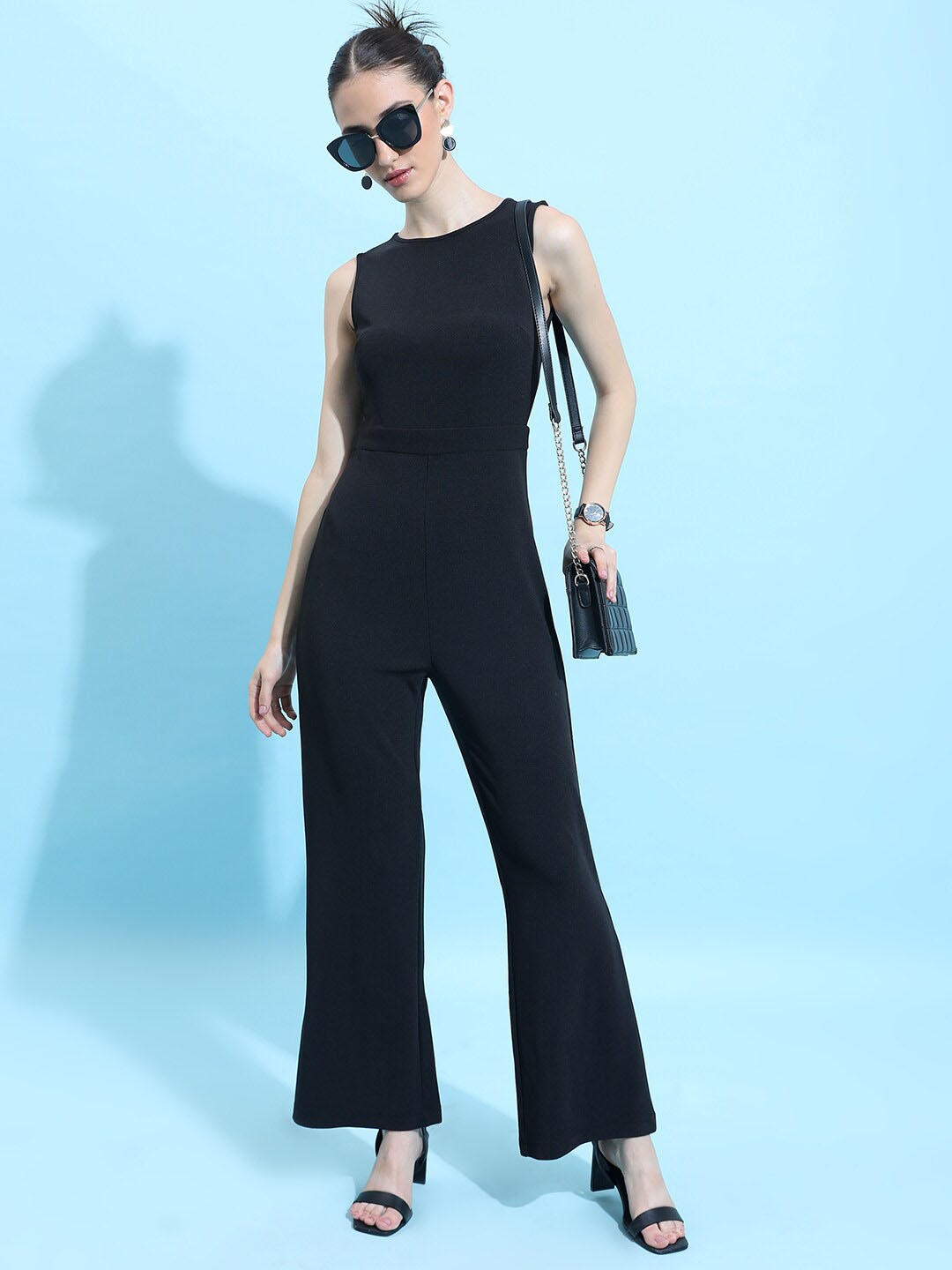 

KETCH Round Neck Basic Jumpsuit, Black