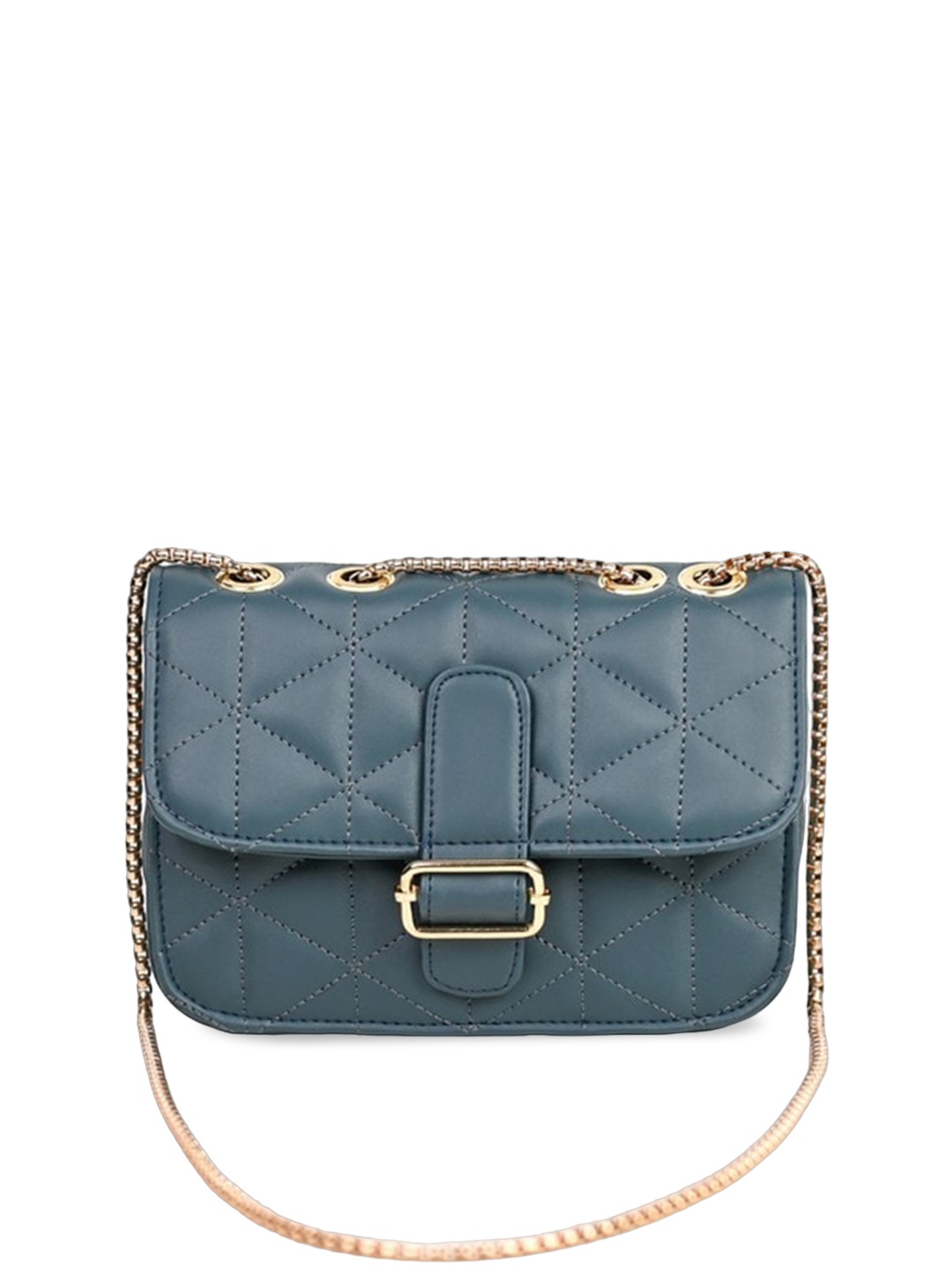 

Visual Echoes Quilted Structured Sling Bag, Blue