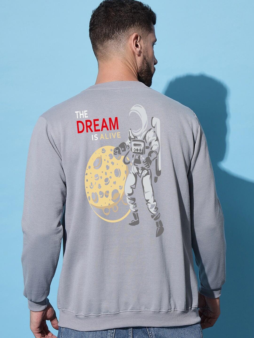 

Imsa Moda Graphic Printed Fleece Sweatshirt, Grey