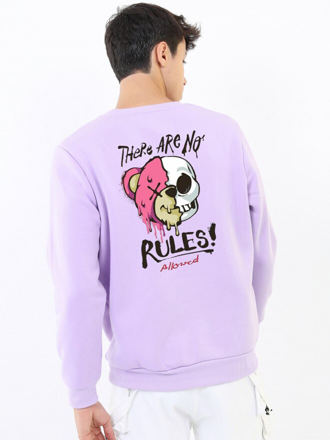 

Imsa Moda Typography Printed Fleece Pullover, Lavender