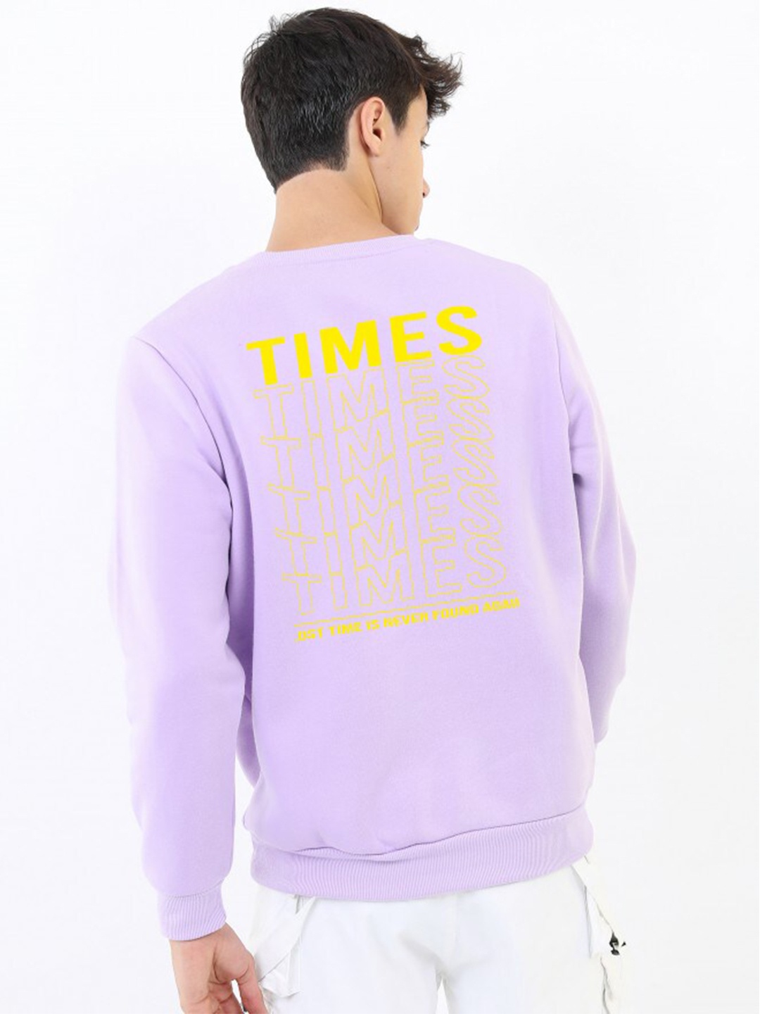 

Imsa Moda Typography Printed Fleece Pullover, Lavender
