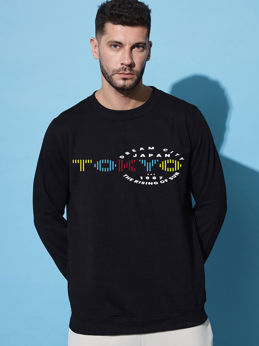

Imsa Moda Typography Printed Long Sleeves Hooded Sweatshirt, Black