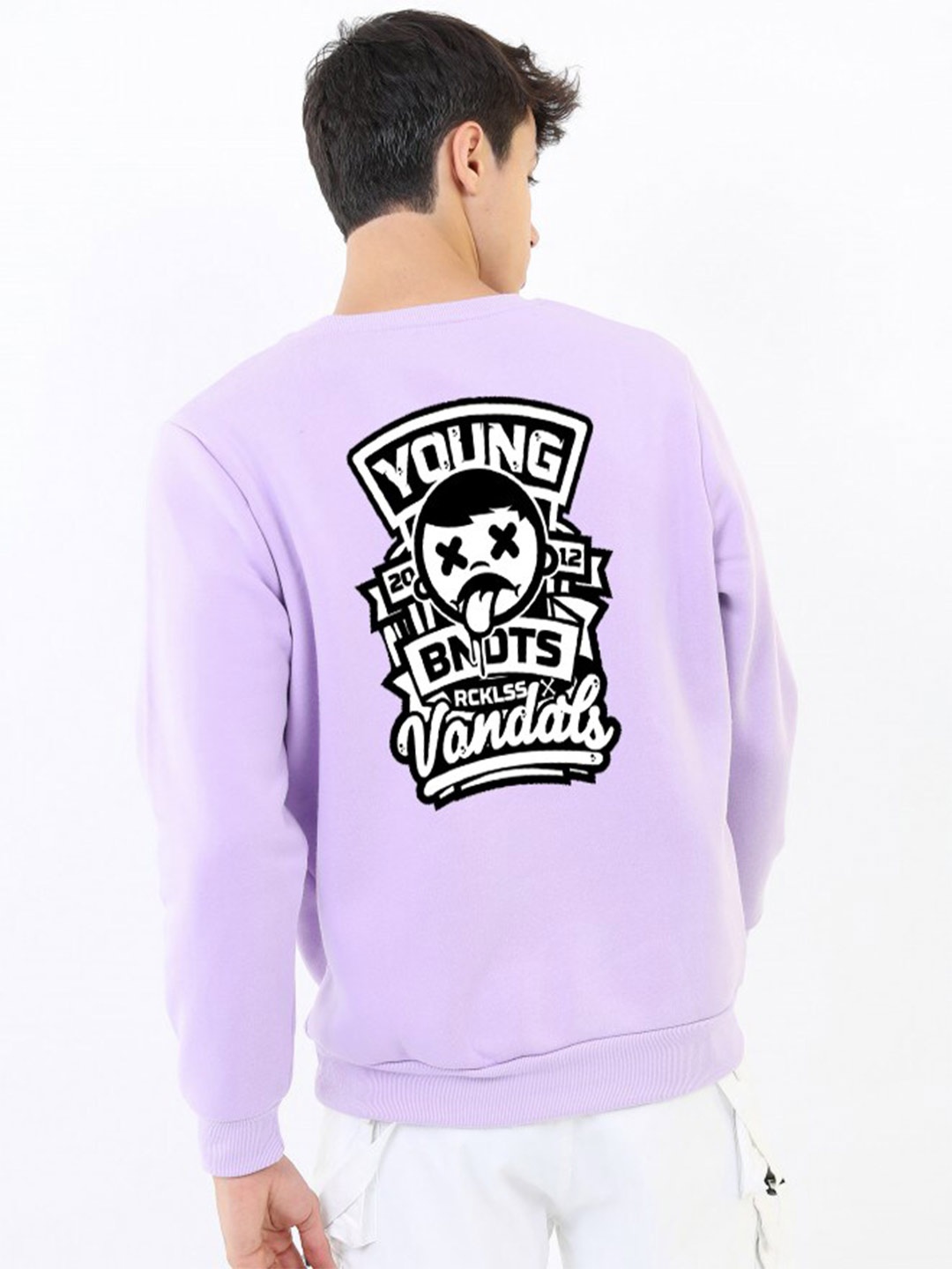 

Imsa Moda Typography Printed Fleece Sweatshirt, Lavender