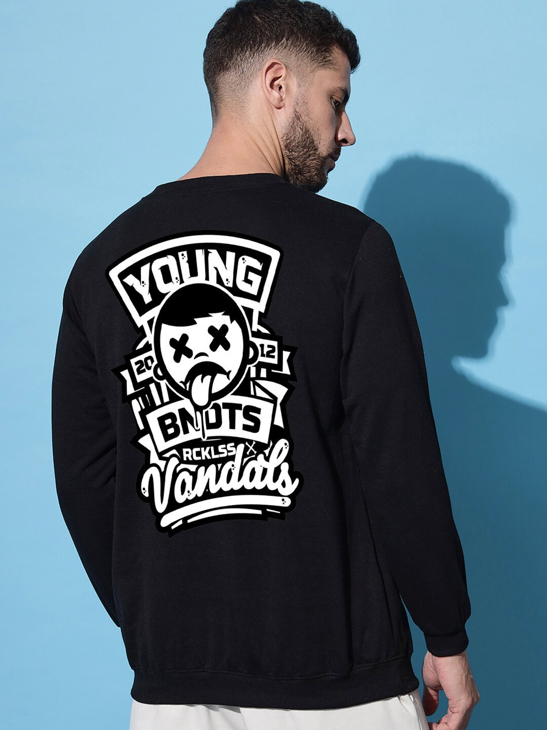 

Imsa Moda Typography Printed Fleece Sweatshirt, Black