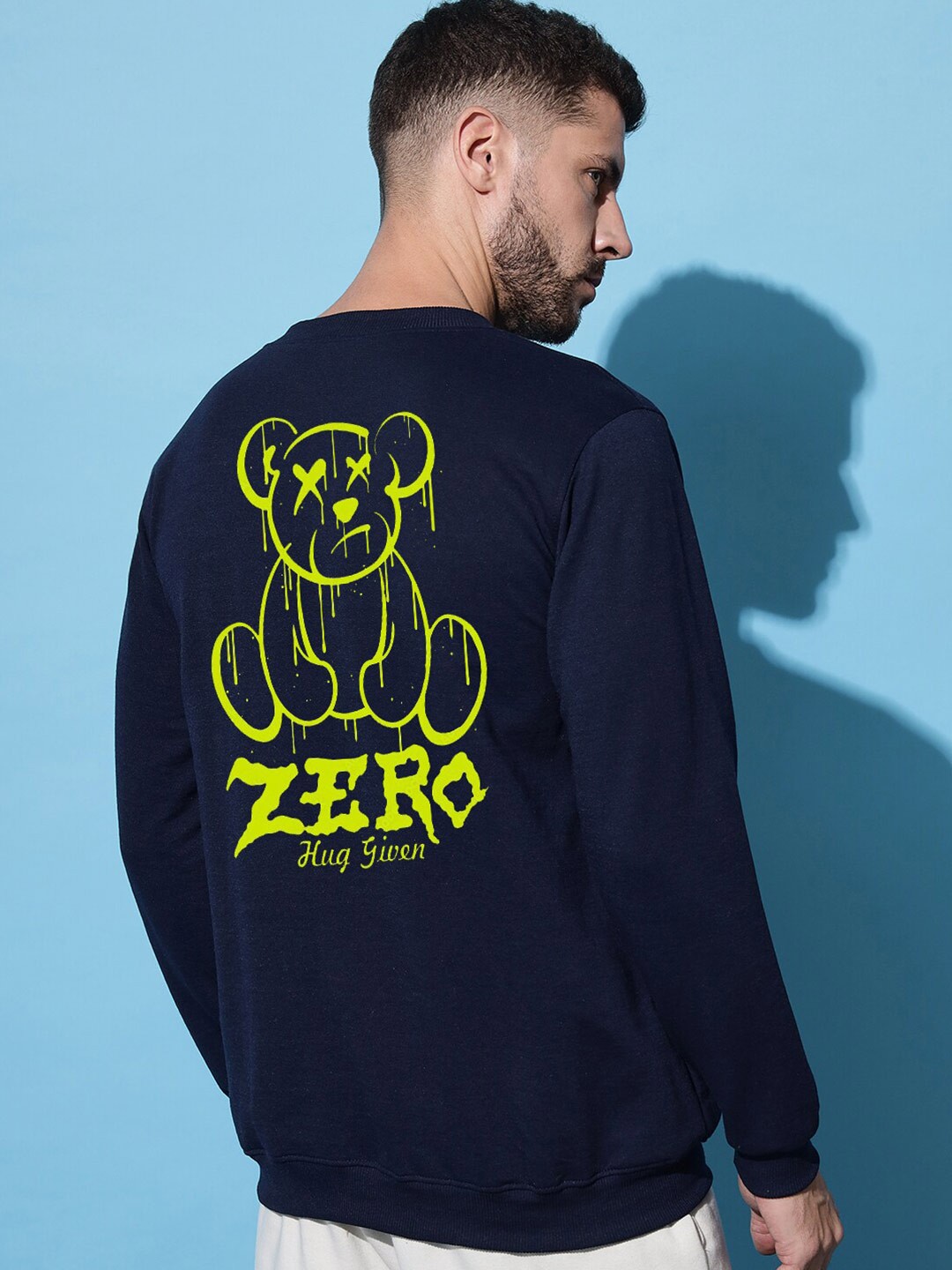 

Imsa Moda Graphic Printed Fleece Sweatshirt, Navy blue