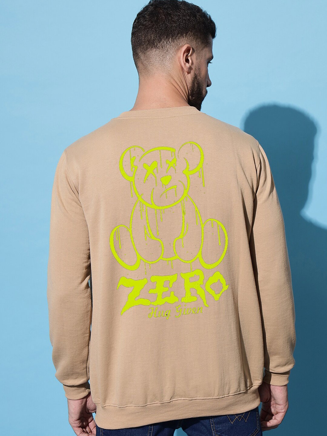 

Imsa Moda Graphic Printed Fleece Pullover Sweatshirt, Beige