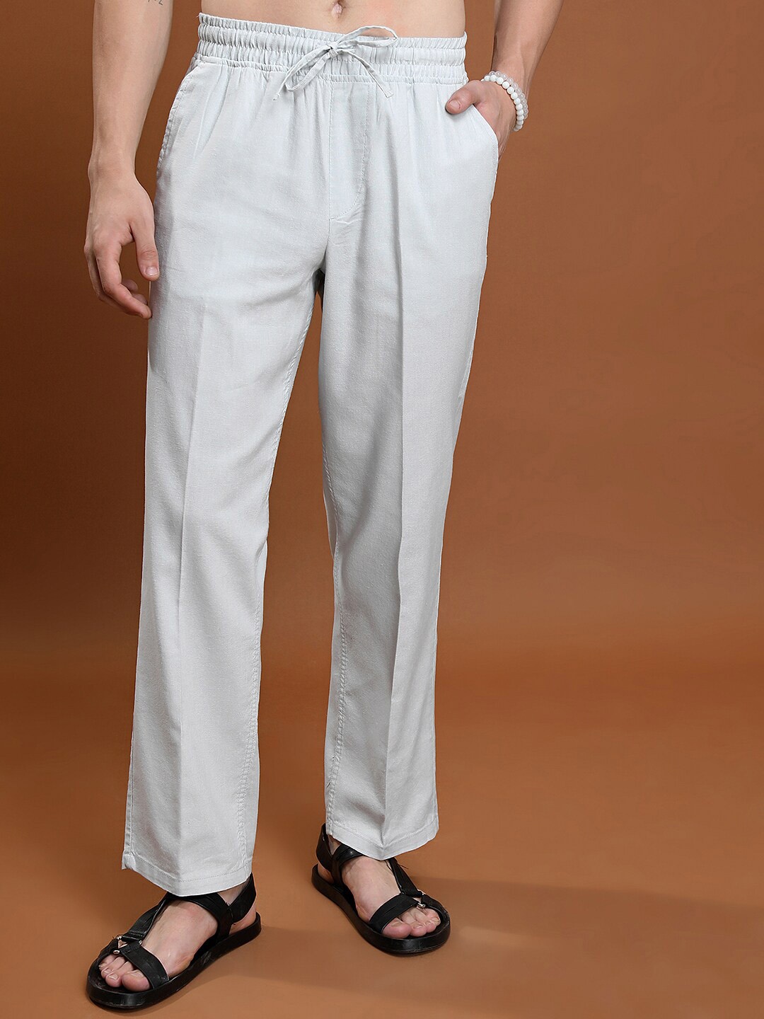 

HIGHLANDER Men Mid-Rise Cotton Regular Trouser, Blue