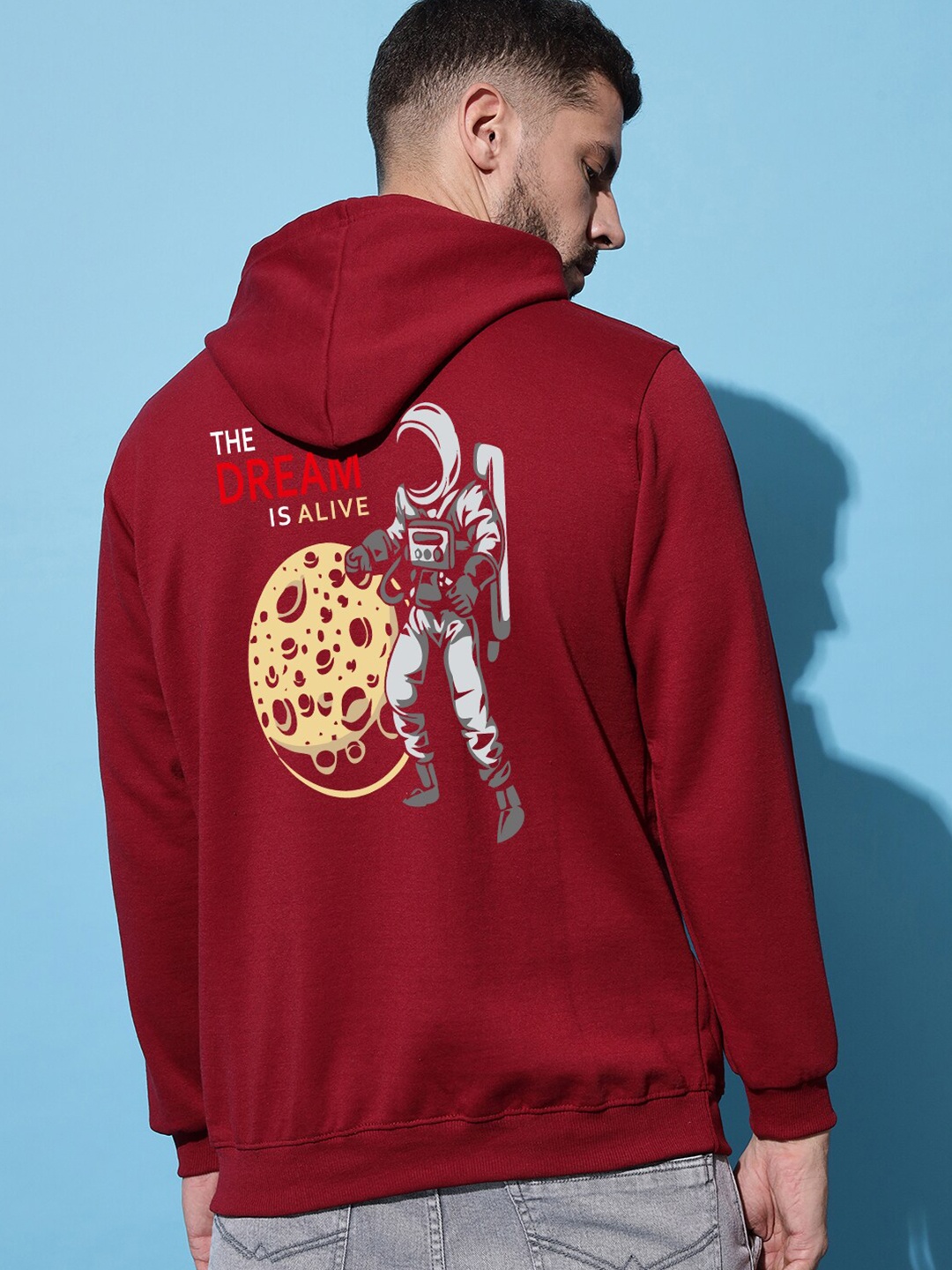 

Imsa Moda Graphic Printed Hooded Fleece Sweatshirt, Maroon